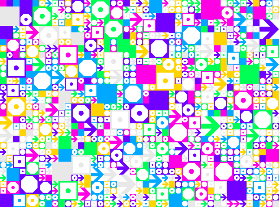 Full color: Shapes on a color grid