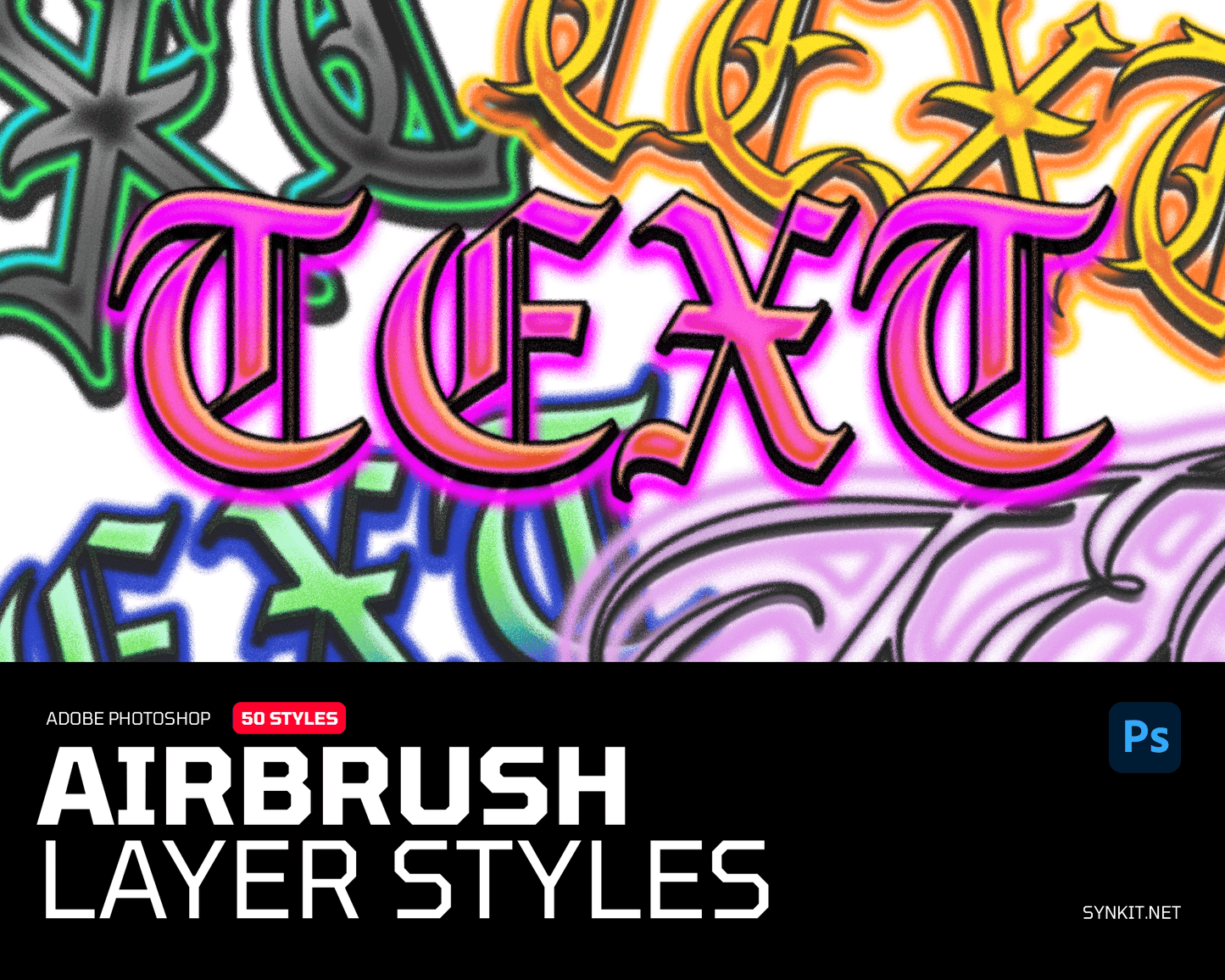 Airbrush | 50 Photoshop Layer Styles - Synkit