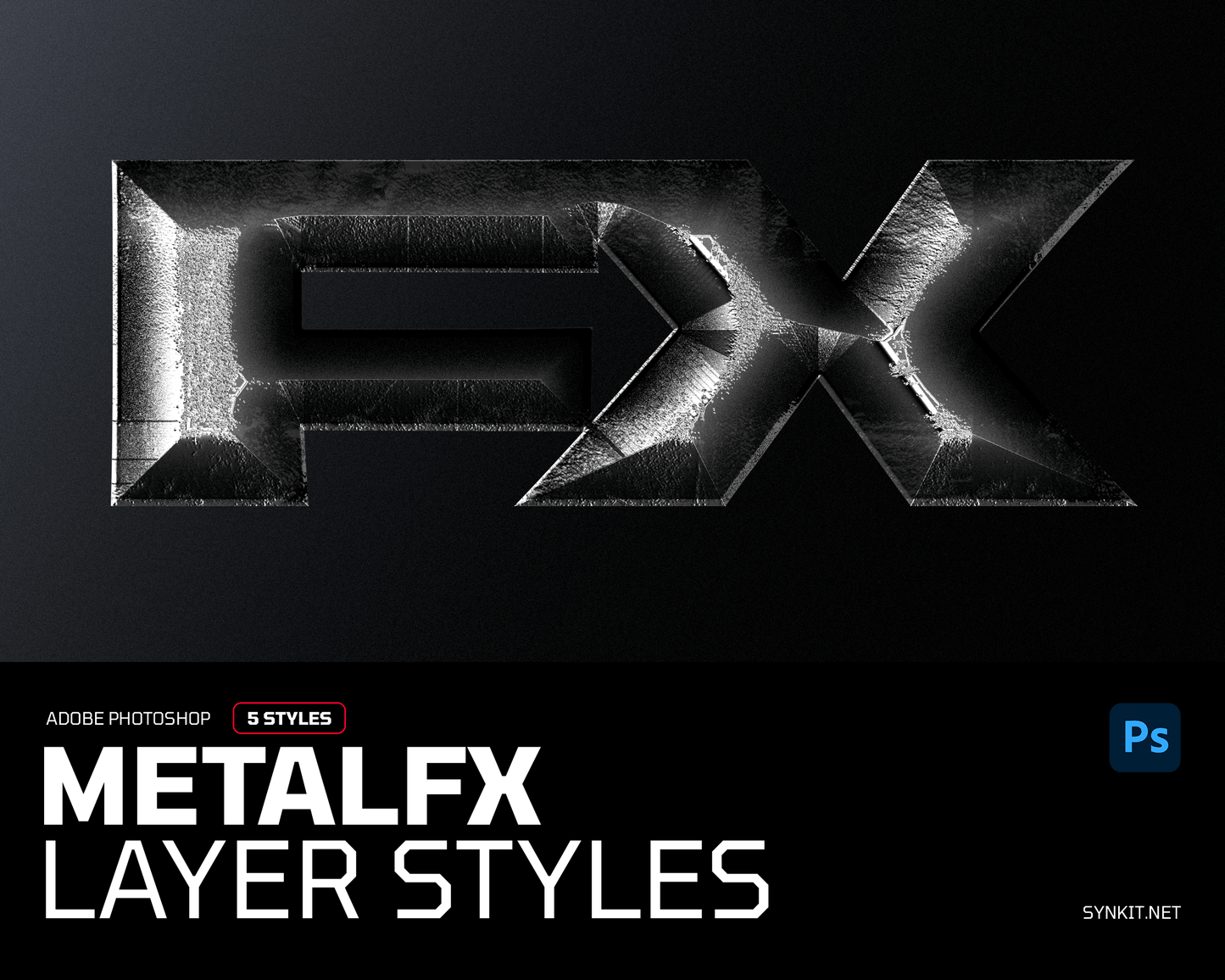 MetalFX | 5 Photoshop Layer Styles - Synkit