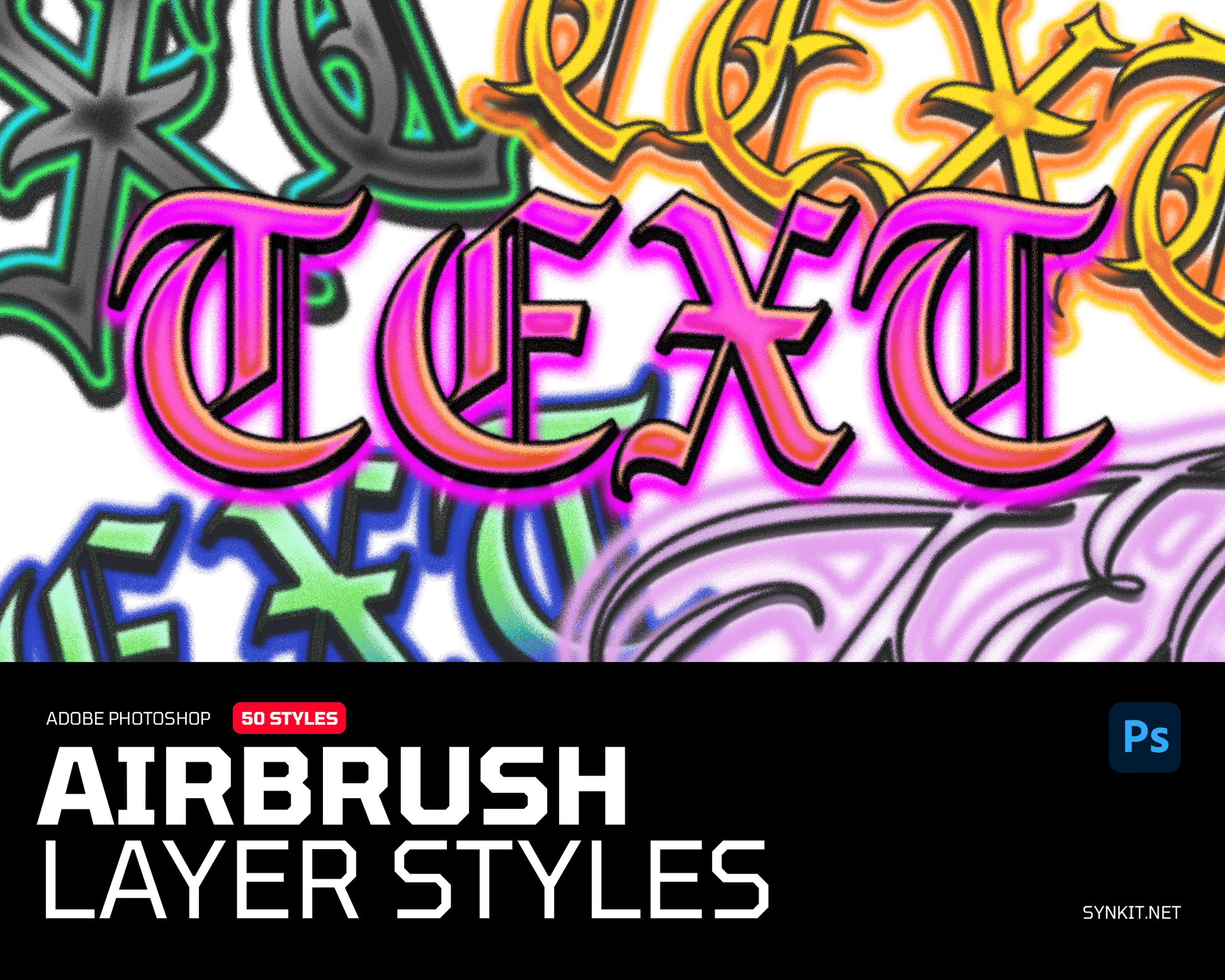 Airbrush | 50 Photoshop Layer Styles - Synkit