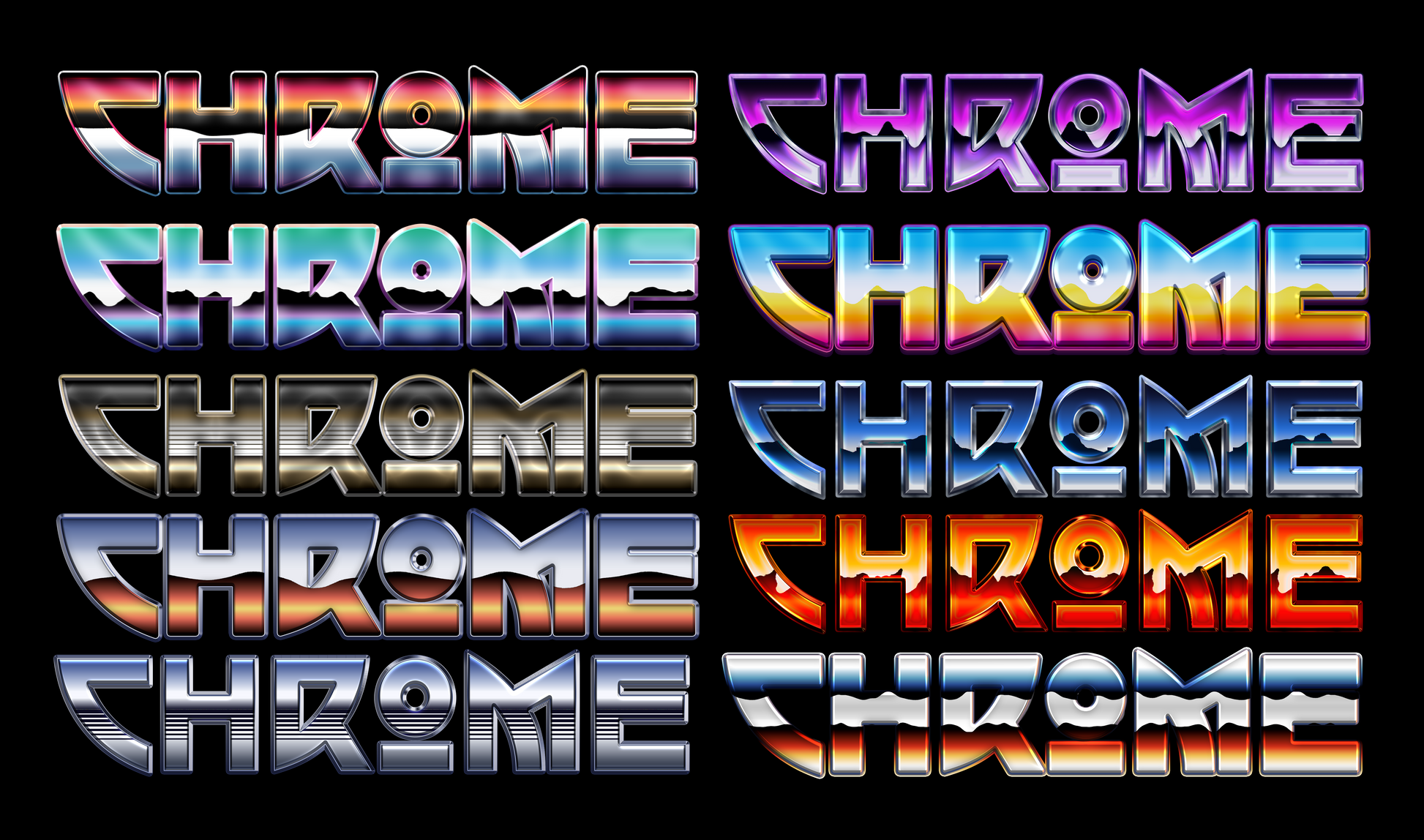 ChromeFX Photoshop Layer Styles - All Styles