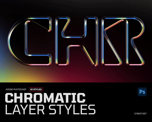 Chromatic | 10 Photoshop Layer Styles - Synkit