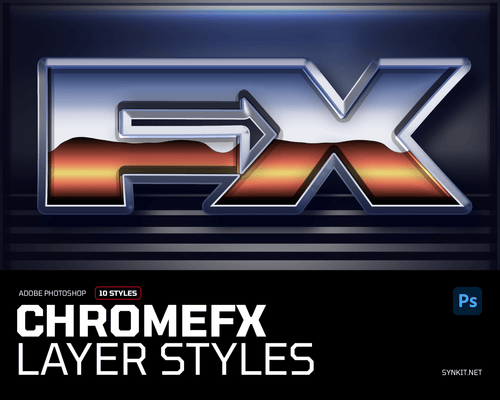 ChromeFX | 10 Photoshop Layer Styles - Synkit