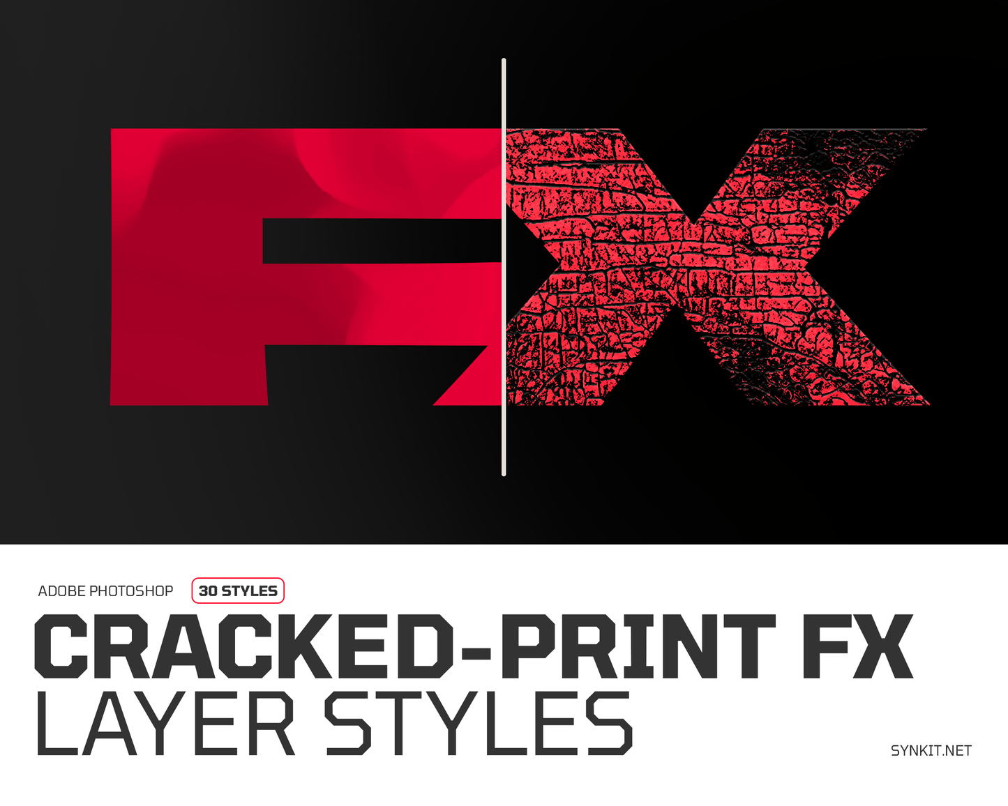 Cracked - Print FX | 30 Photoshop Layer Styles - Synkit
