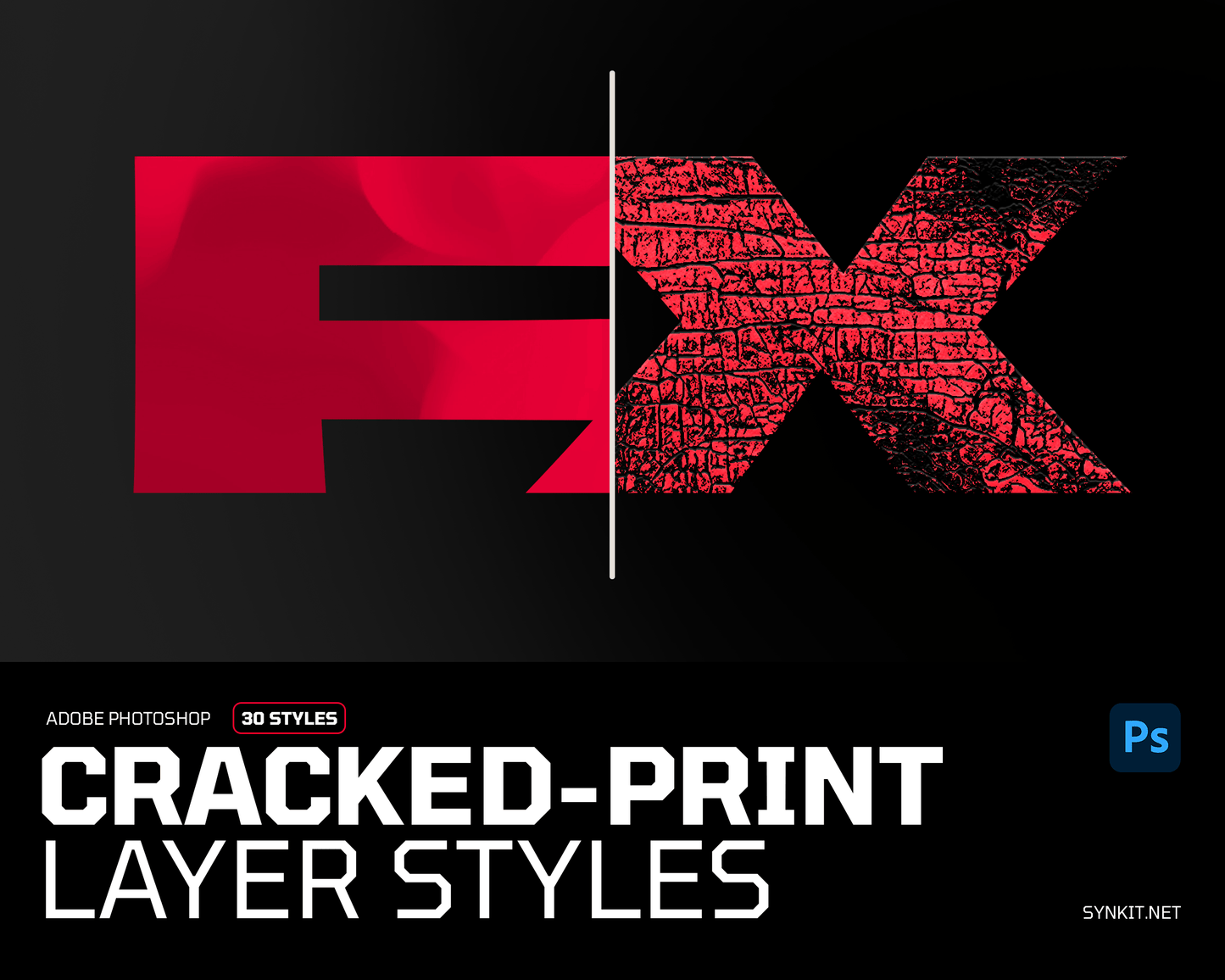 Cracked - Print FX | 30 Photoshop Layer Styles - Synkit