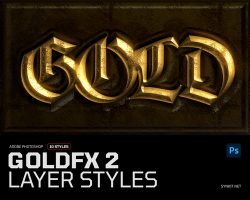 GoldFX 2 | 10 Photoshop Layer Styles - Synkit