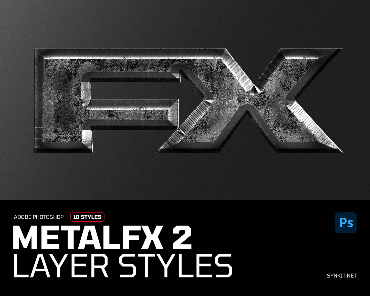 MetalFX 2 | 10 Photoshop Layer Styles - Synkit