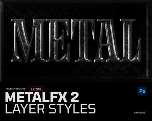 MetalFX 2 | 5 Photoshop Layer Styles - Synkit