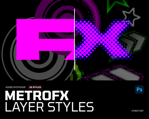 MetroFX | 20 Photoshop Layer Styles - Synkit