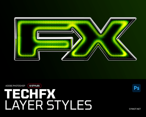 TechFX | 5 Photoshop Layer Styles - Synkit